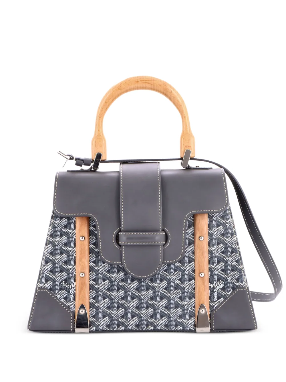 Goyard Pre-Owned Borsa a mano Saigon PM in tela cerata e pelle con manico - Grigio