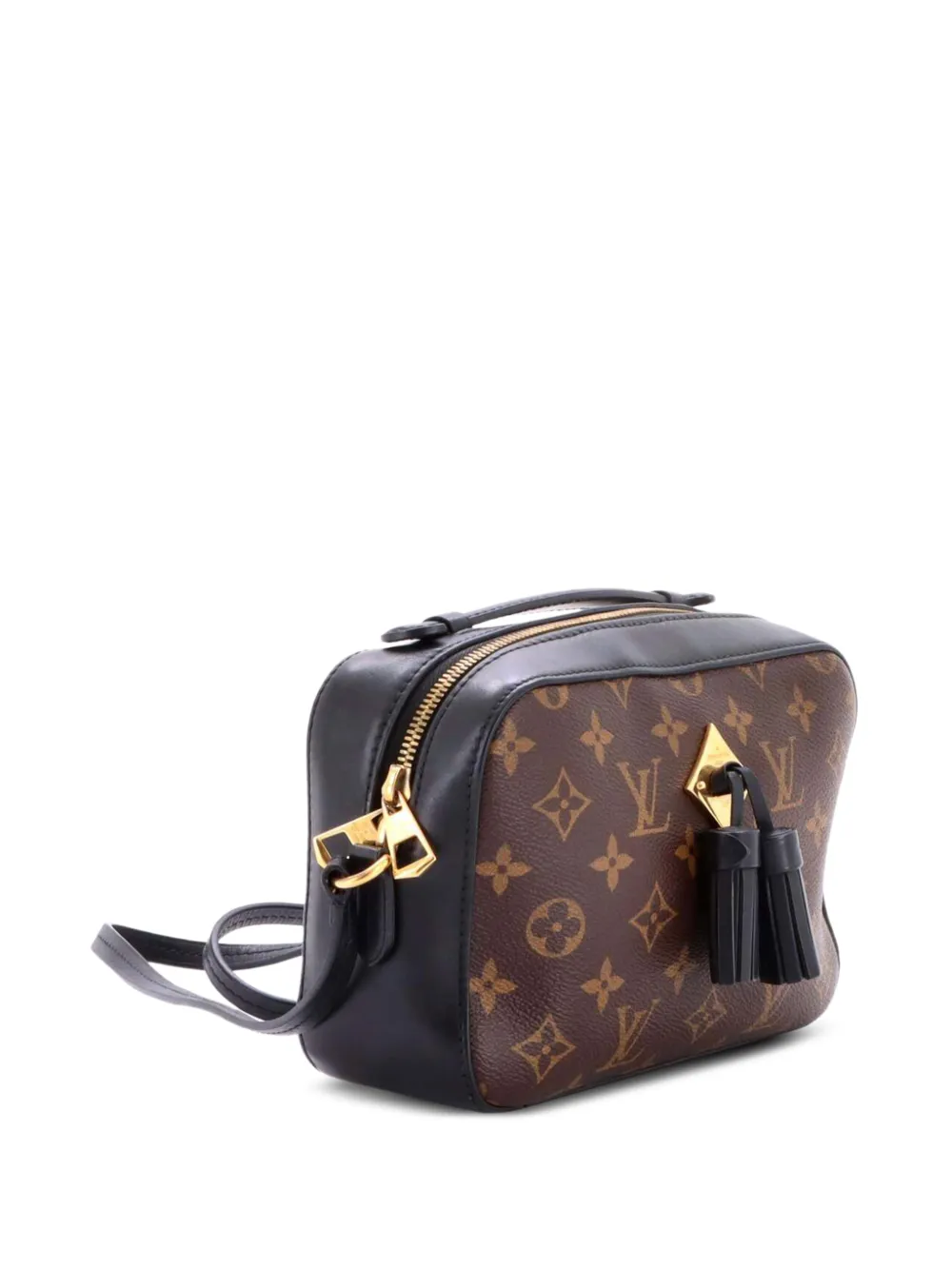 Louis Vuitton Pre-Owned Borsa a mano Saintonge in pelle e tela con monogramma e tracolla - Nero