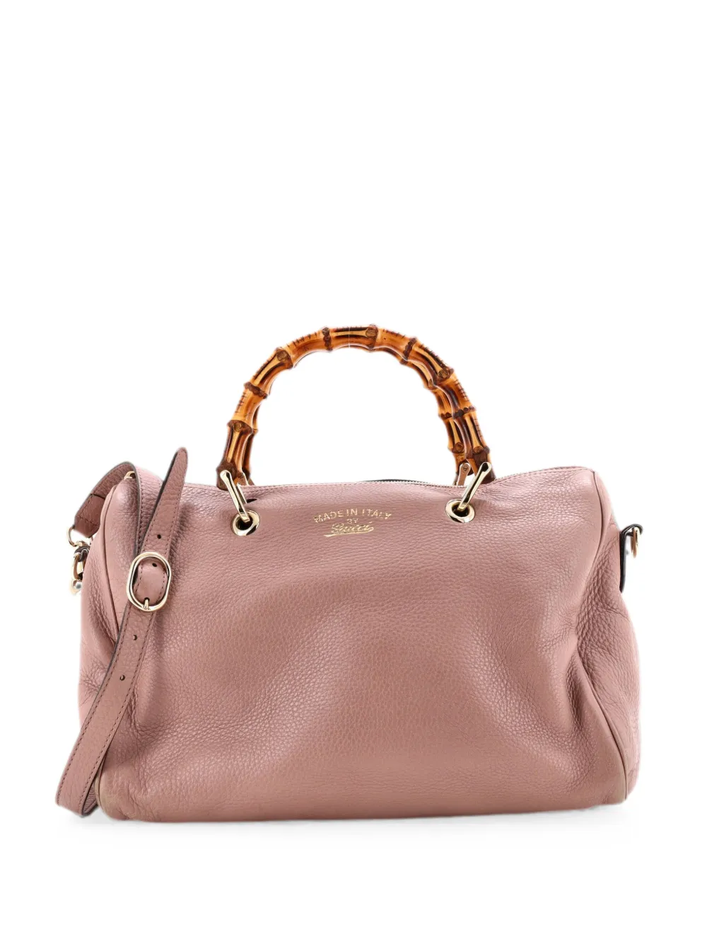 Gucci Pre-Owned Borsa a tracolla Boston media in pelle e bambù - Rosa