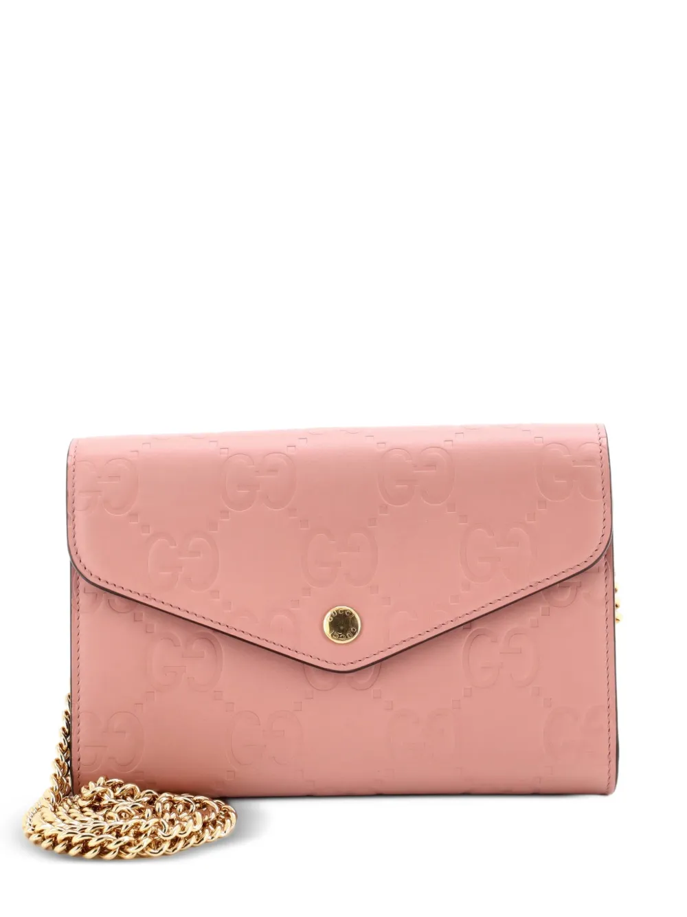 Gucci Pre-Owned Borsa a spalla in pelle Guccissima con catena - Rosa