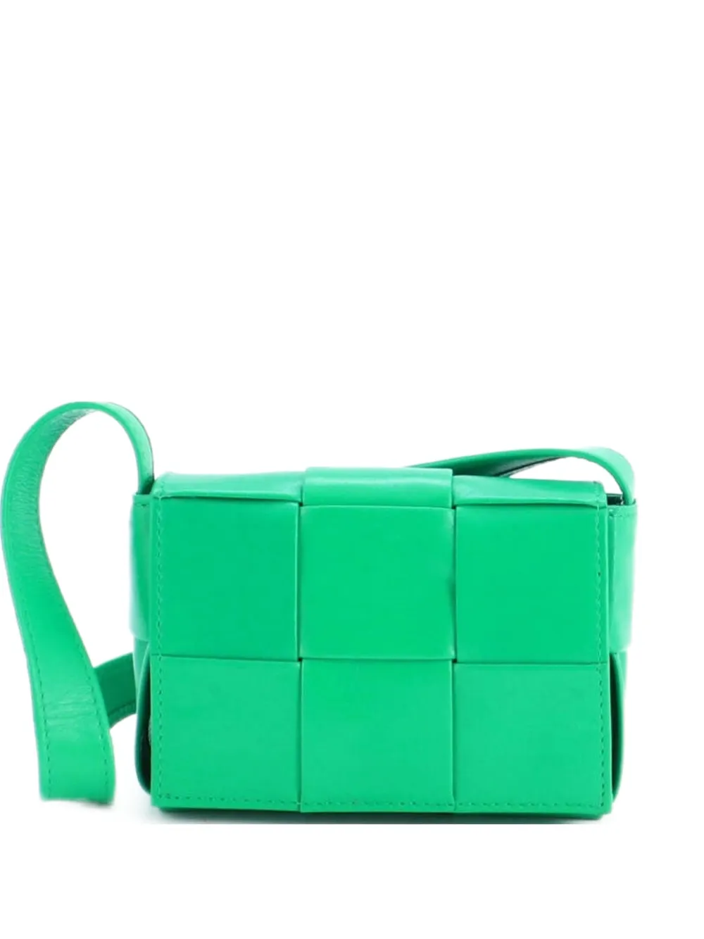 Bottega Veneta Pre-Owned Cassette Maxi Intrecciato Leather Candy crossbody bag - Green