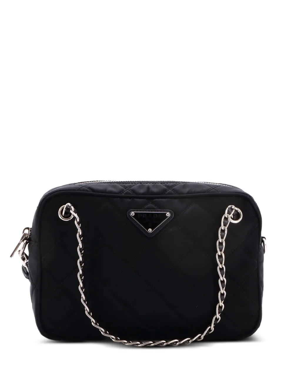 Prada Pre-Owned Kleine Tessuto Schultertasche mit Steppung - Schwarz
