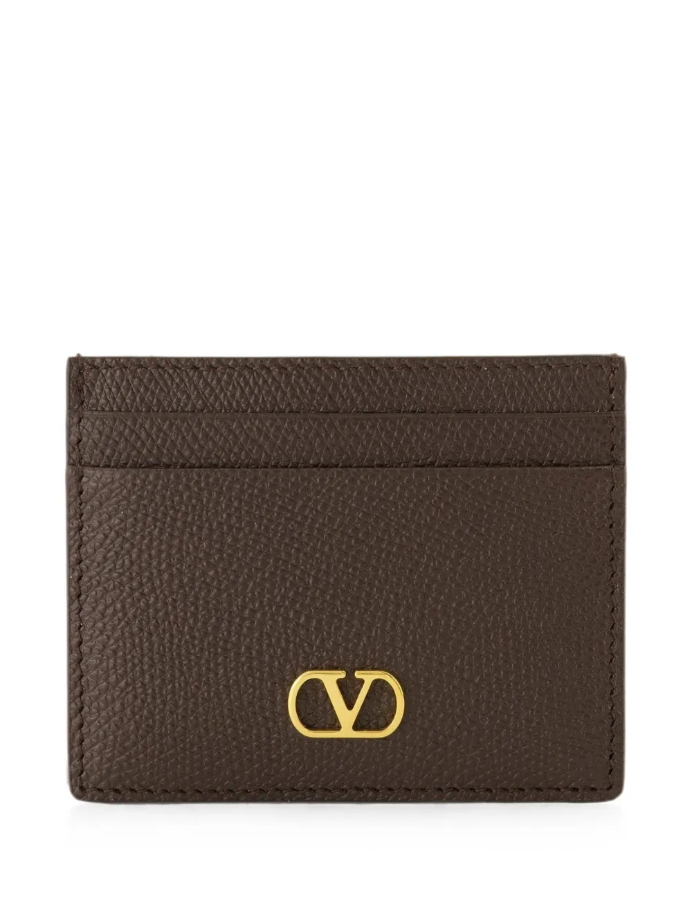 Valentino Garavani VLogo Signature leather card holder - Braun