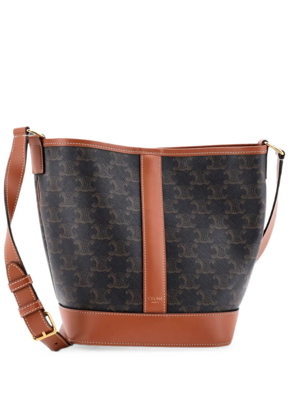 Celine Pre-Owned Triomphe Coated Canvas Small bucket bag - Brown