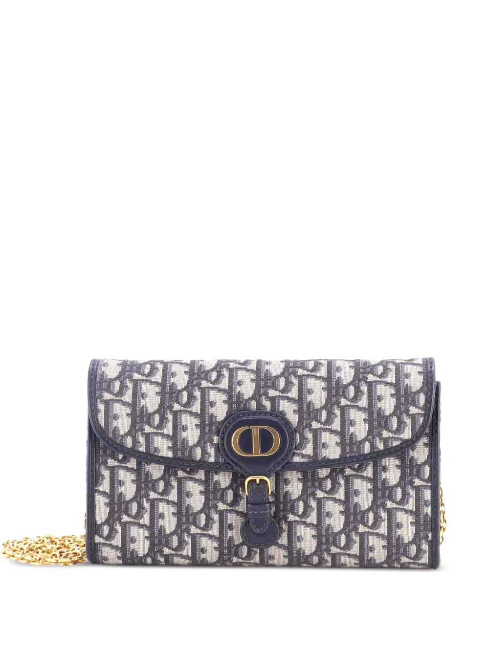 Christian Dior Pre-Owned Bobby Pouch with Chain Oblique Canvas East West clutch bag - Blue