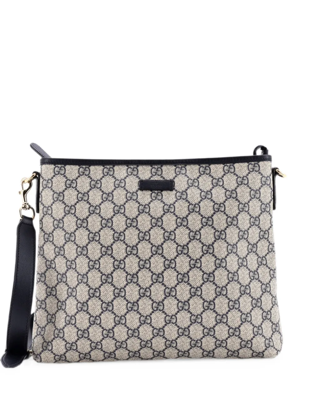 Gucci Pre-Owned Borsa a tracolla Web Messenger GG media in tela cerata - Blu