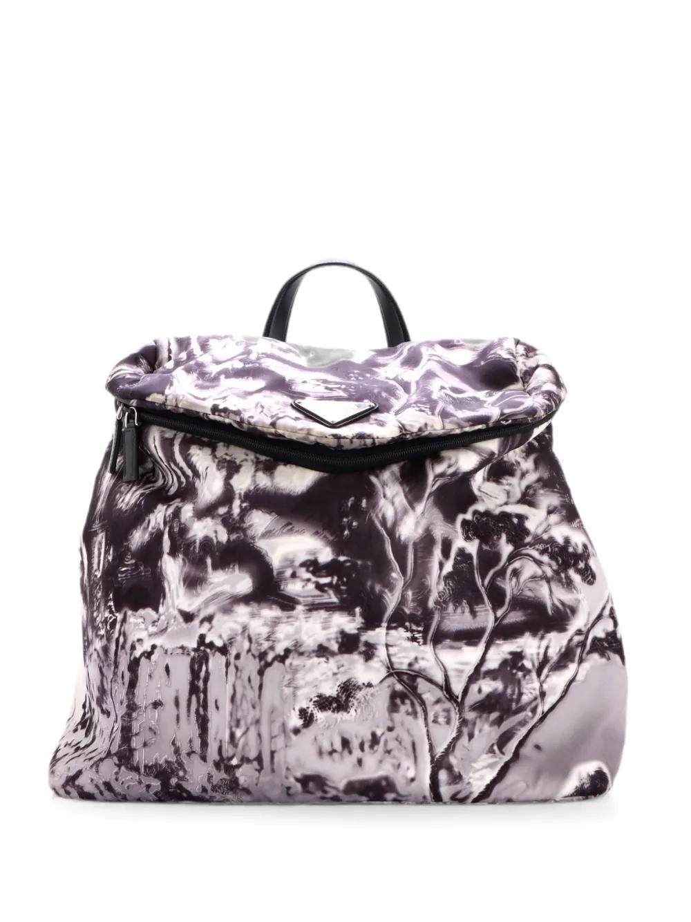 Prada Pre-Owned Signaux Rucksack aus Nylon mit Print - Schwarz
