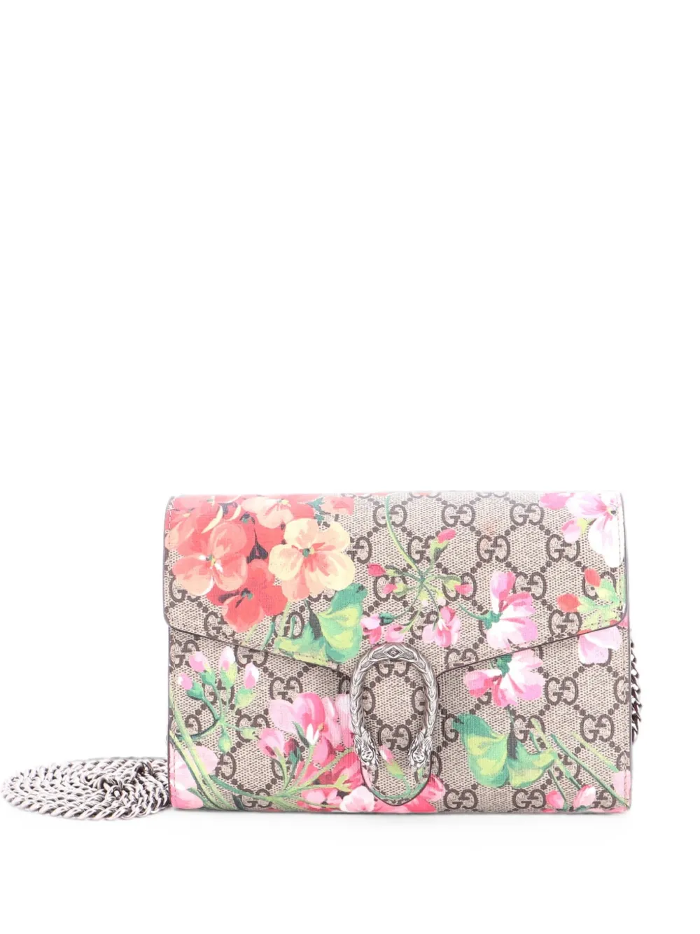 Gucci Pre-Owned Borsa a tracolla Dionysus piccola in tela cerata GG con stampa a fiori e catena - Marrone