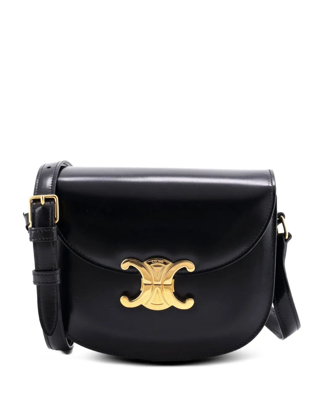 Celine Pre-Owned Triomphe Besace Clea Flap Bag Leather shoulder bag - Black