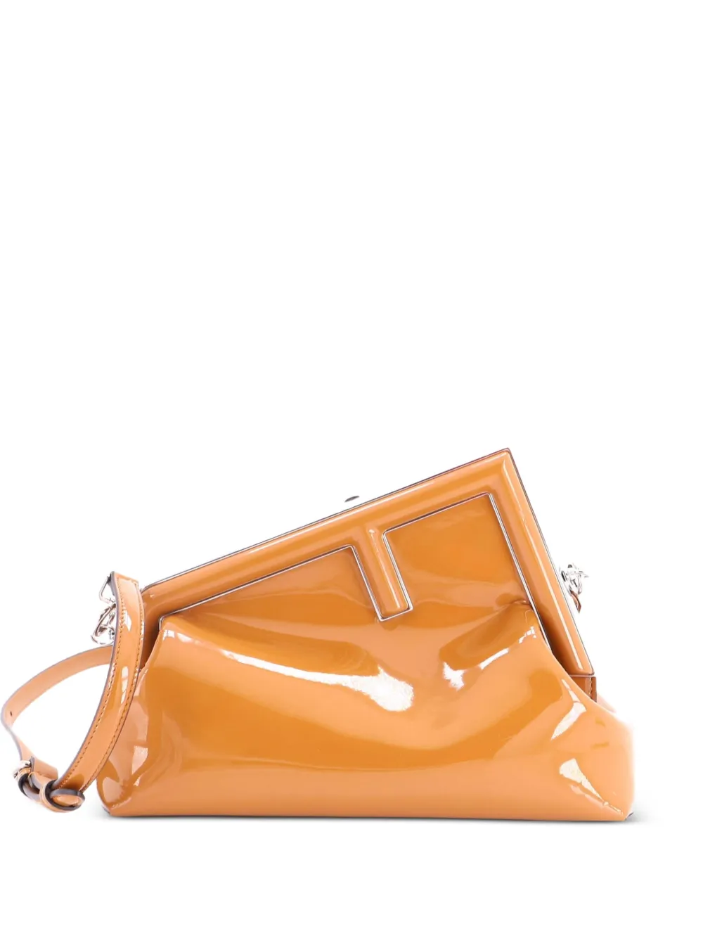 Fendi Pre-Owned First Bag Patent Midi shoulder bag - Brown