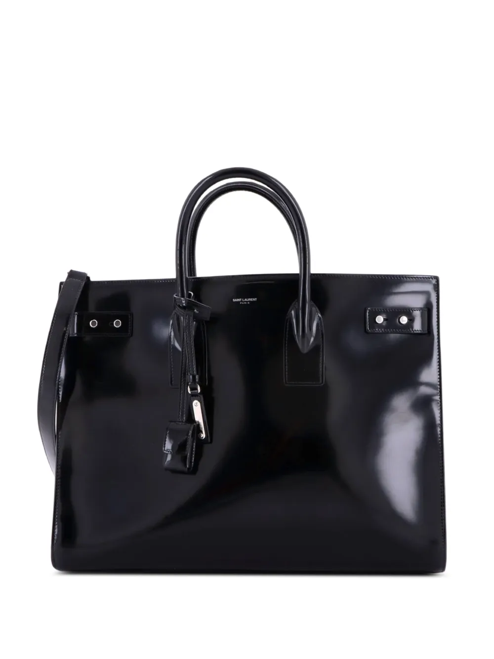 Saint Laurent Pre-Owned Borsa tote Sac de Jour grande in pelle verniciata - Nero