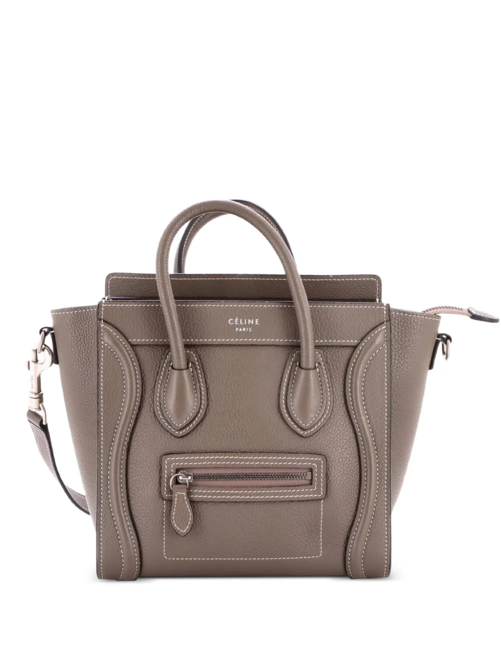 Celine Pre-Owned Luggage Bag Grainy Leather Nano crossbody bag - Grey