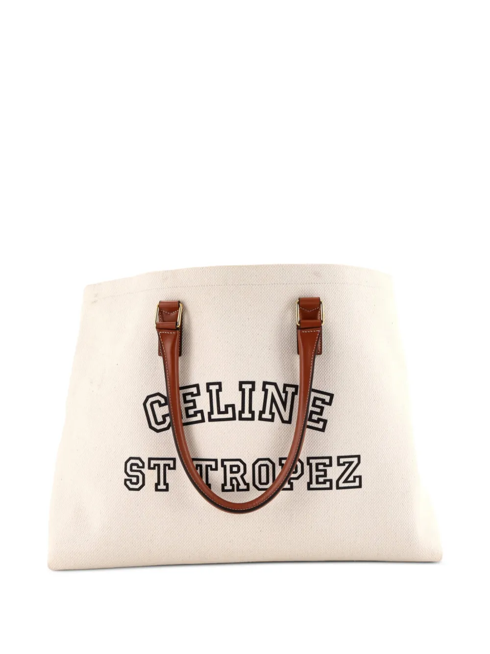 Celine Pre-Owned St. Tropez Horizontal Cabas Canvas with Leather tote bag - Neutrals
