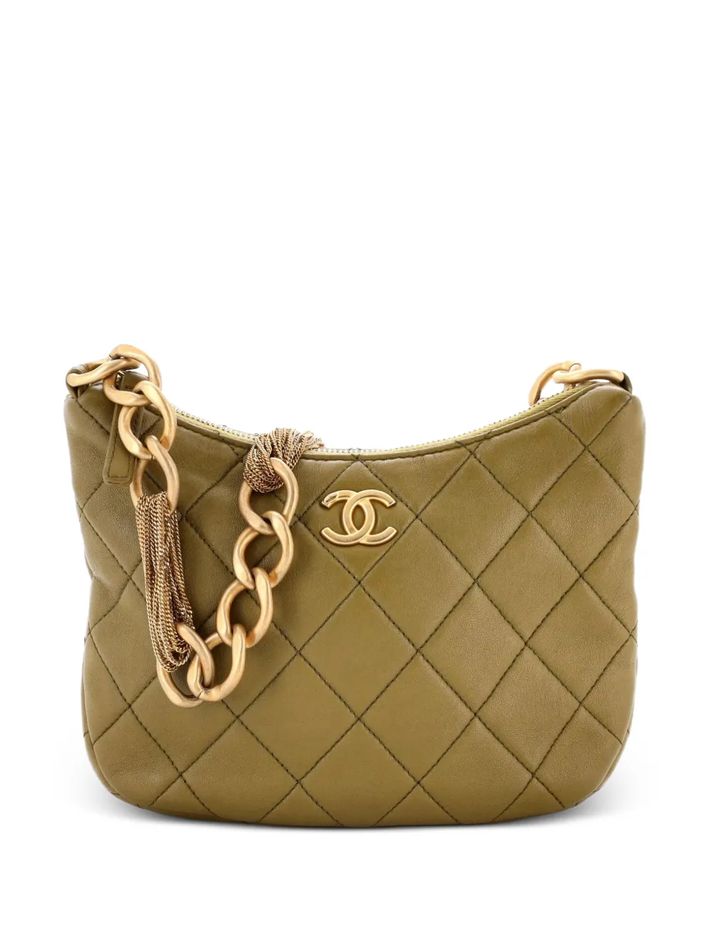 CHANEL Pre-Owned CC Stepptasche aus Lammleder mit Kette - Grün