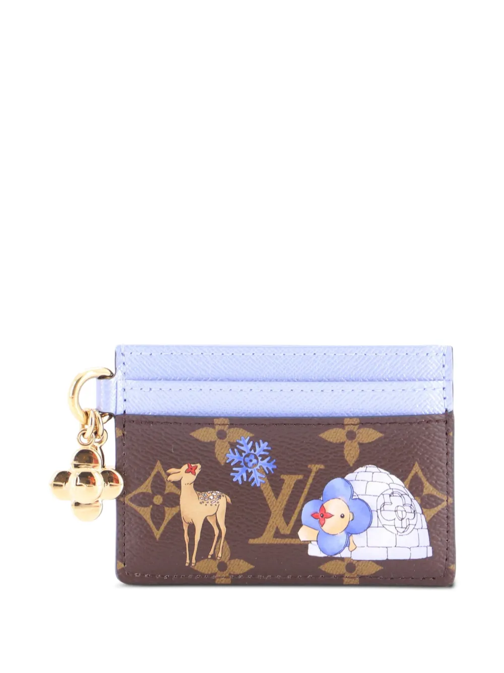 Louis Vuitton Pre-Owned LV Charms Limited Edition Christmas Animation Monogram Canvas card holder - Blue