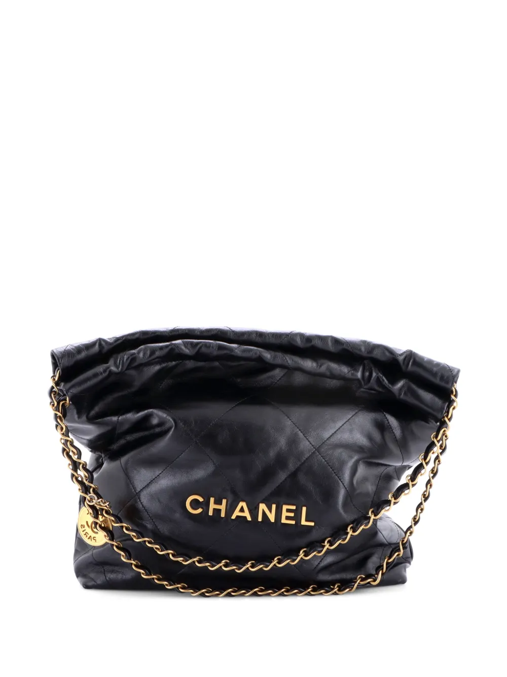 CHANEL Pre-Owned Kleine Stepptasche aus Kalbsleder mit Kette 22cm - Schwarz