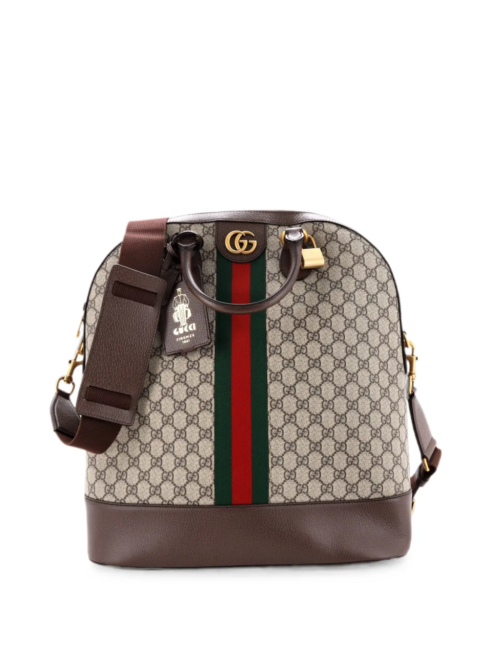 Gucci Pre-Owned Borsa a mano Savoy piccola in tela cerata GG e pelle - Marrone