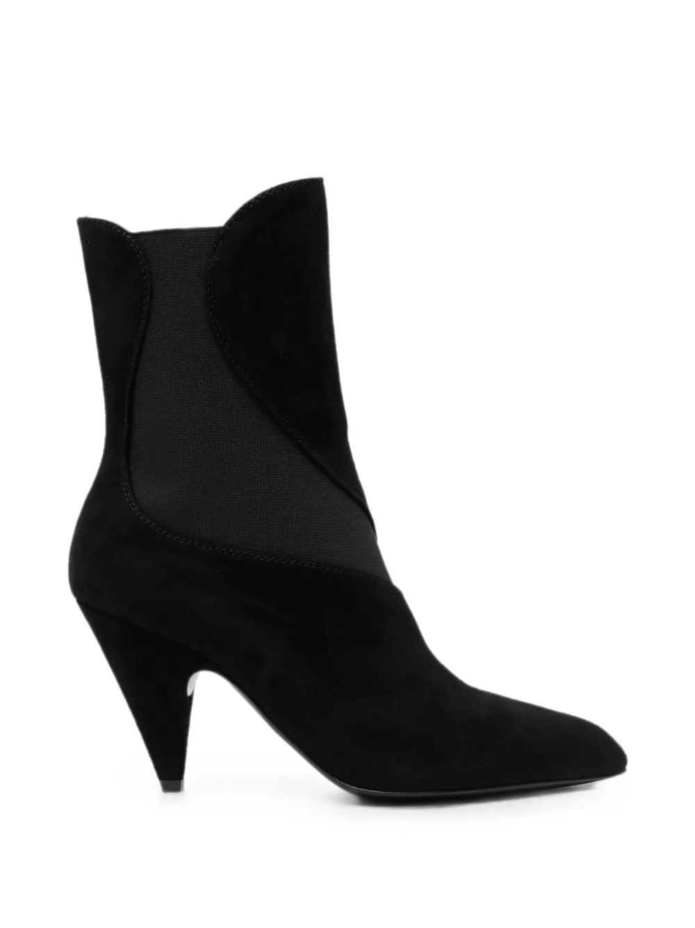 Sergio Rossi Mesh-insert Pointed-toe Ankle Boots In Black