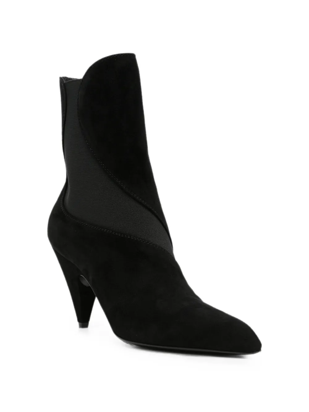 Sergio Rossi mesh-insert pointed-toe ankle boots Zwart