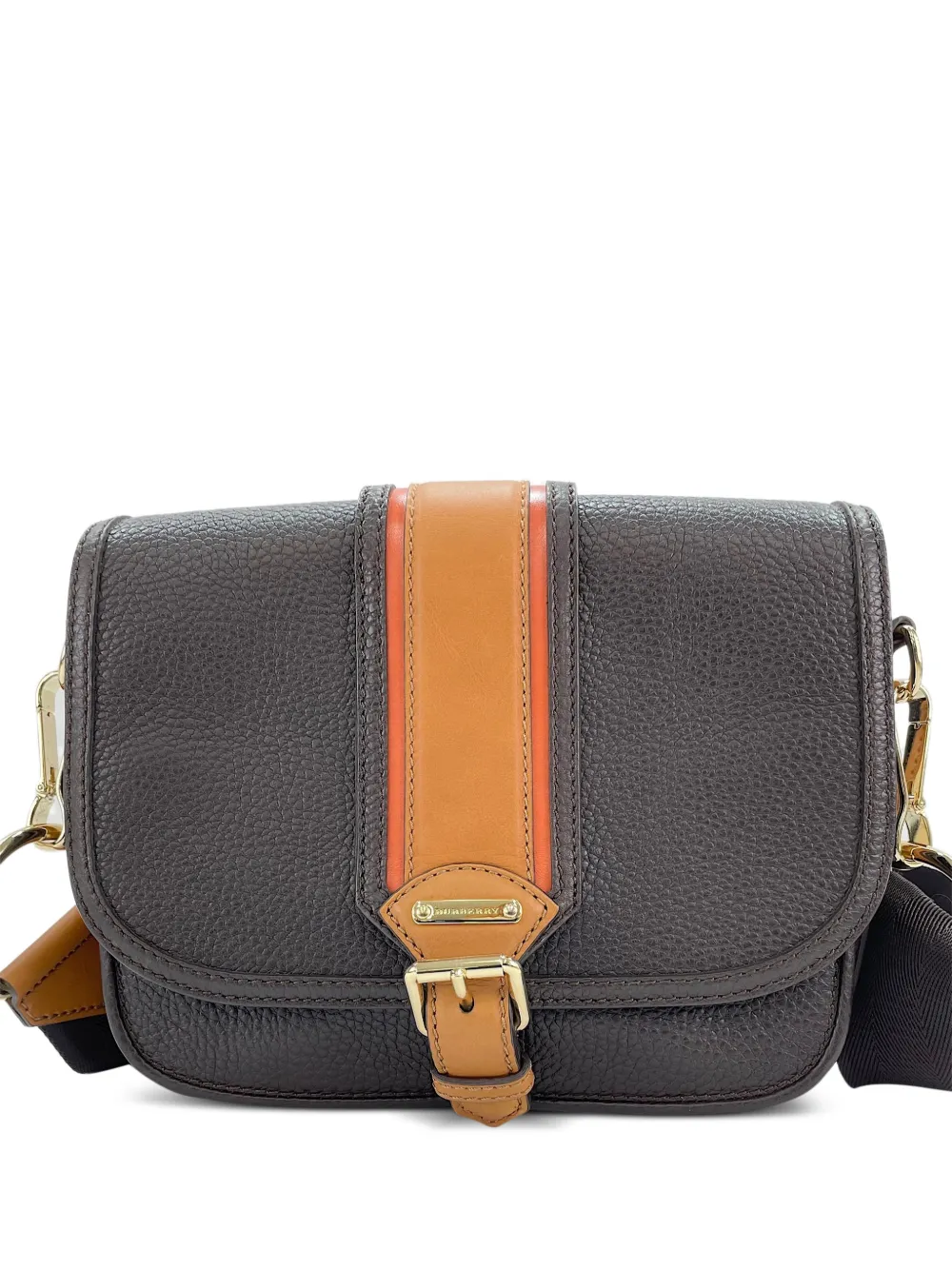 Burberry Pre-Owned 1990-2000s striped buckled shoulder bag - Brown