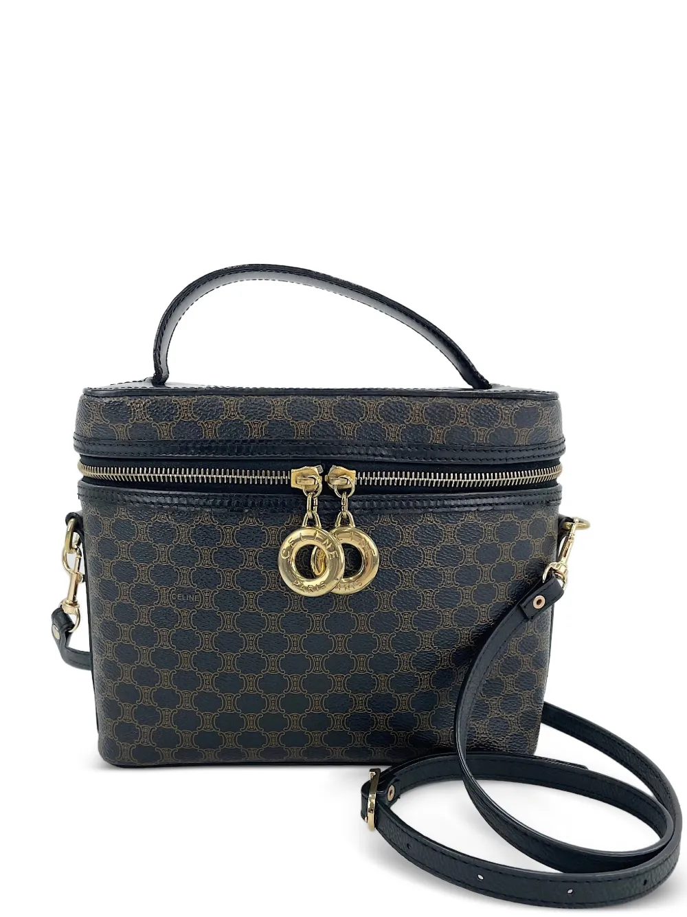 Celine Pre-Owned 1990-2000s Macadam vanity shoulder bag - Black