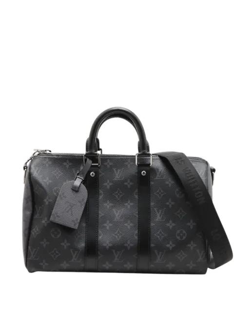 Louis Vuitton Pre-Owned bolso satchel Keepall Bandouliere 35 con motivo Monogram Eclipse 2021-2026