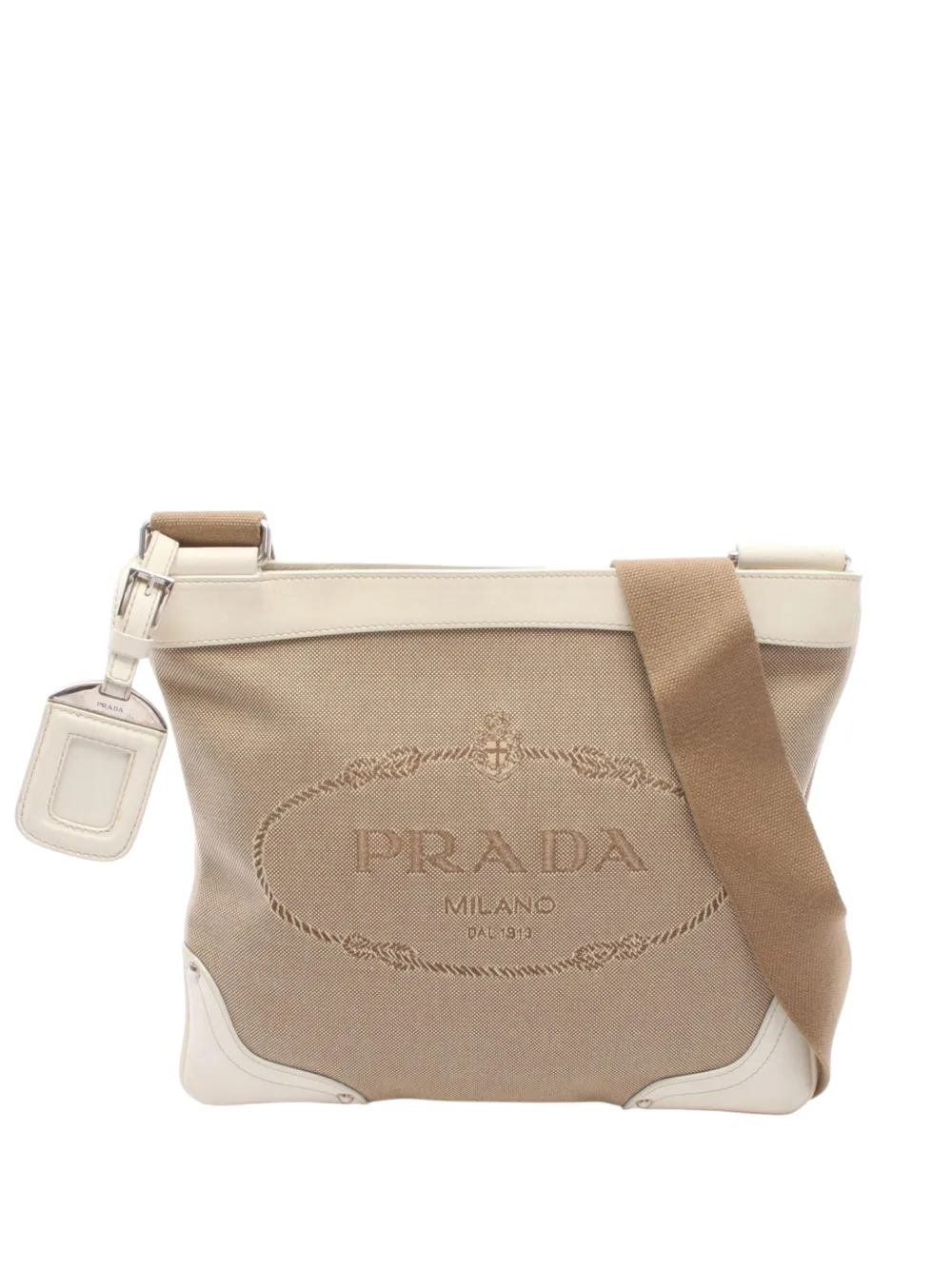 Prada Pre-Owned 2010-2026 Canapa Umhängetasche aus Canvas mit Logo - Nude