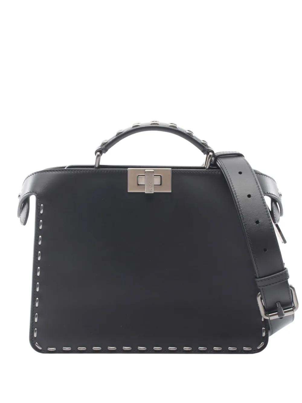 Fendi Pre-Owned 2010-2026 Mini Leather Selleria Peekaboo ISeeU satchel - Black