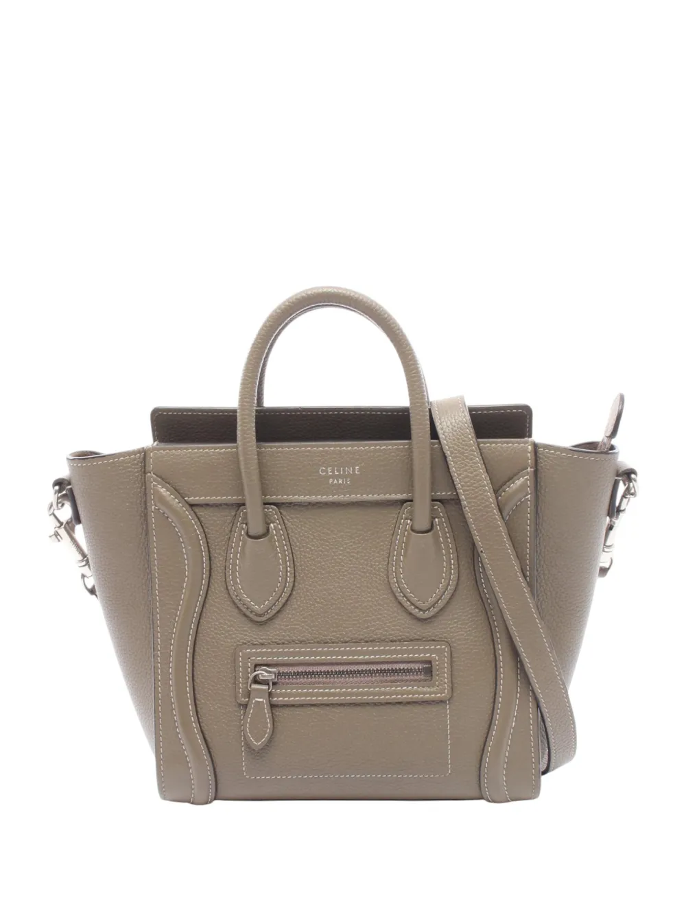 Celine Pre-Owned 2010-2026 Nano Leather Luggage Tote satchel - Grey