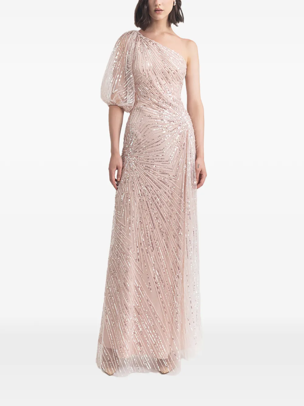 Gemy Maalouf Asymmetrische jurk Beige