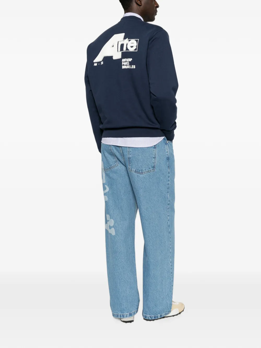 Arte Antwerp Sweater met logoprint Blauw