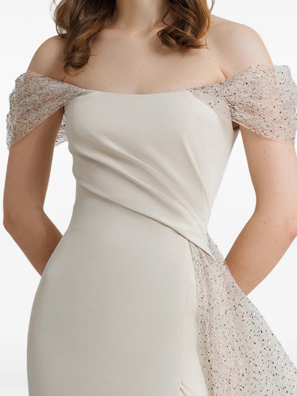Gemy Maalouf Off-shoulder jurk Beige