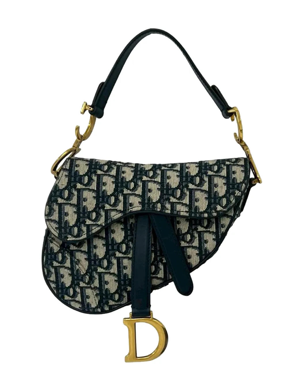 Christian Dior Pre-Owned 2010-2026 Mini Oblique Canvas Saddle Bag satchel - Blue