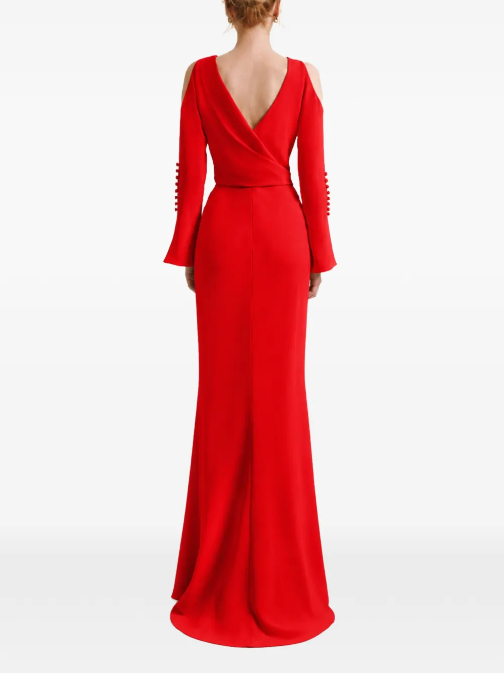 Gemy Maalouf draped cut-out dress Rood