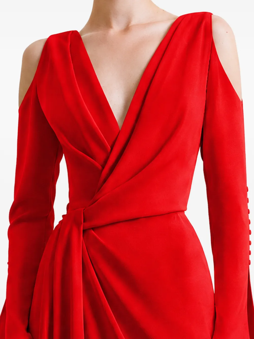 Gemy Maalouf draped cut-out dress Rood