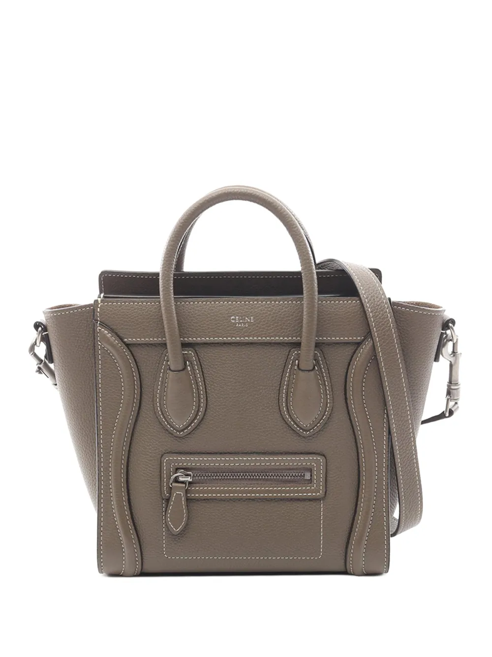 Celine Pre-Owned 2010-2026 Nano Leather Luggage Tote satchel - Grey