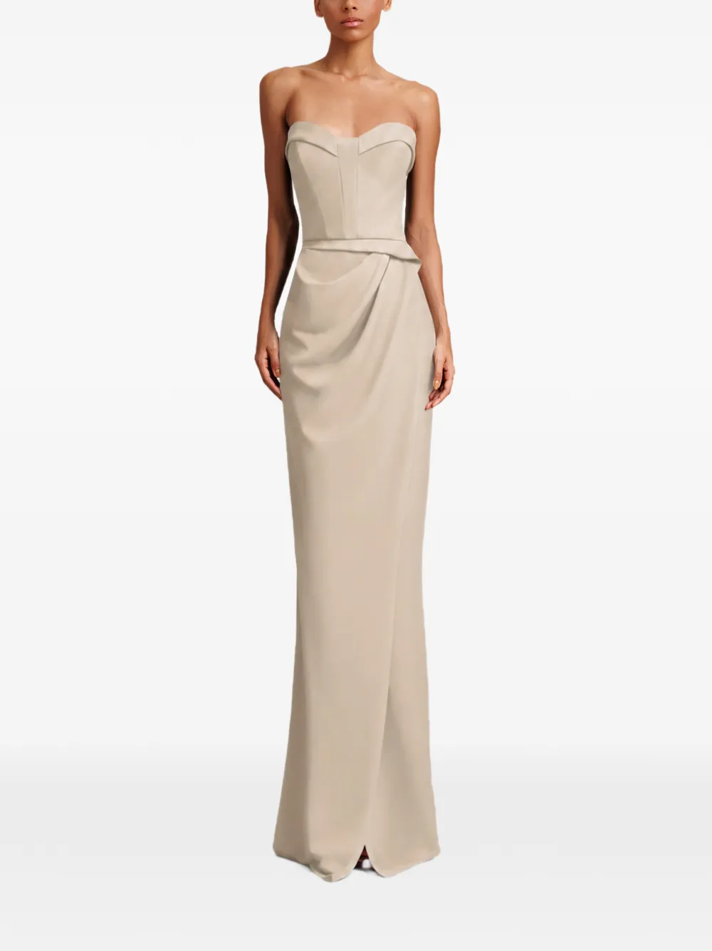 Gemy Maalouf Strapless jurk Beige