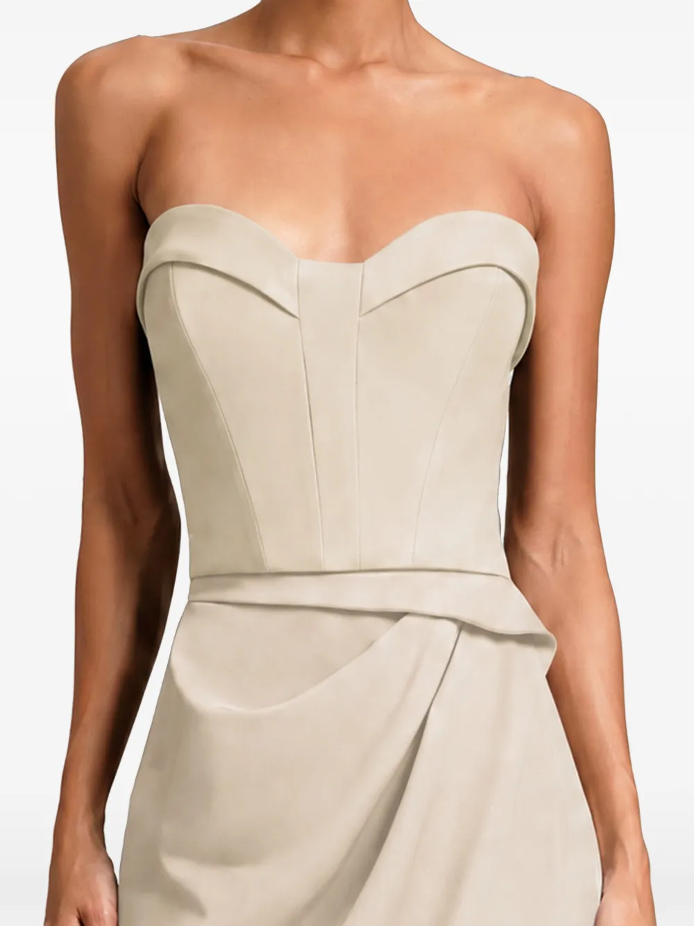Gemy Maalouf Strapless jurk Beige