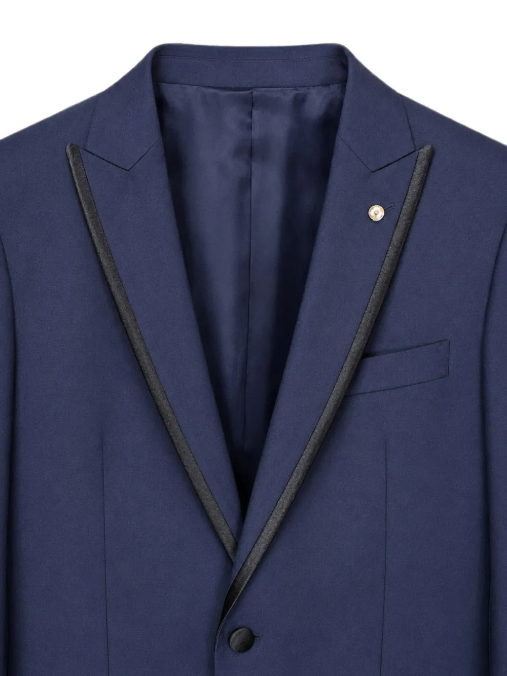 LUIGI BIANCHI MANTOVA Smoking met satijnen afwerking en gekerfde revers Blauw