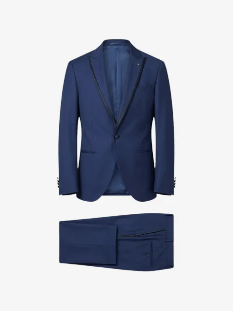 LUIGI BIANCHI MANTOVA satin-trim peaked-lapel suit