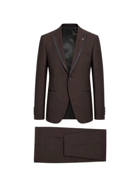 LUIGI BIANCHI MANTOVA contrast-trim notch-lapel suit