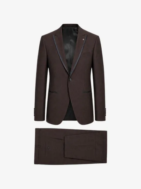 LUIGI BIANCHI MANTOVA contrast-trim notch-lapel suit