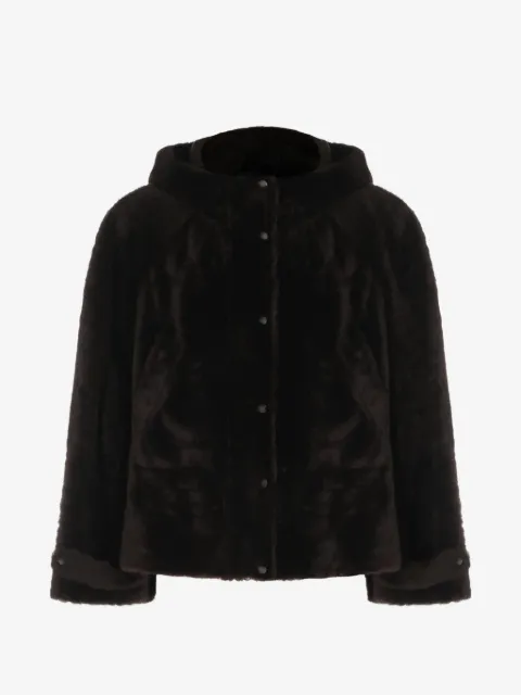 Brunello Cucinelli Giacca con cappuccio in shearling