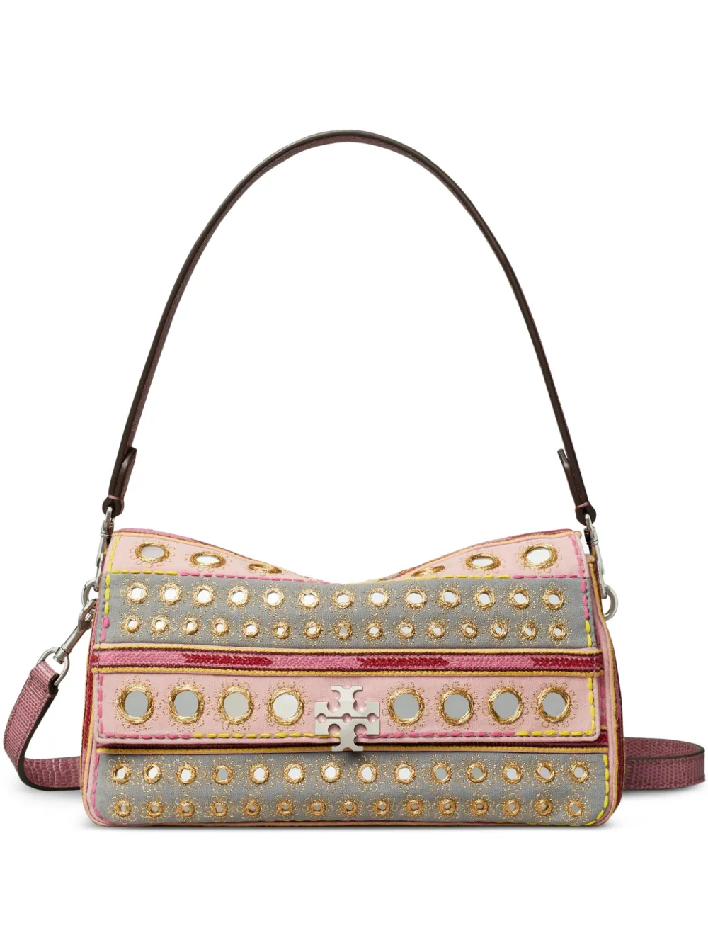 Tory Burch small Charlie embellished shoulder bag - Rosa