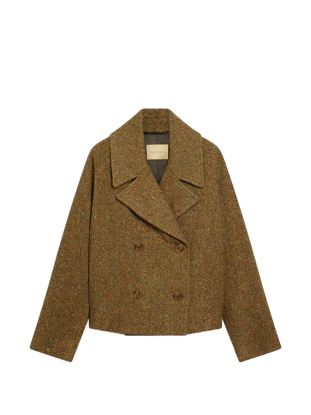 MOMONÌ Ketil herringbone double-breasted coat - Gelb
