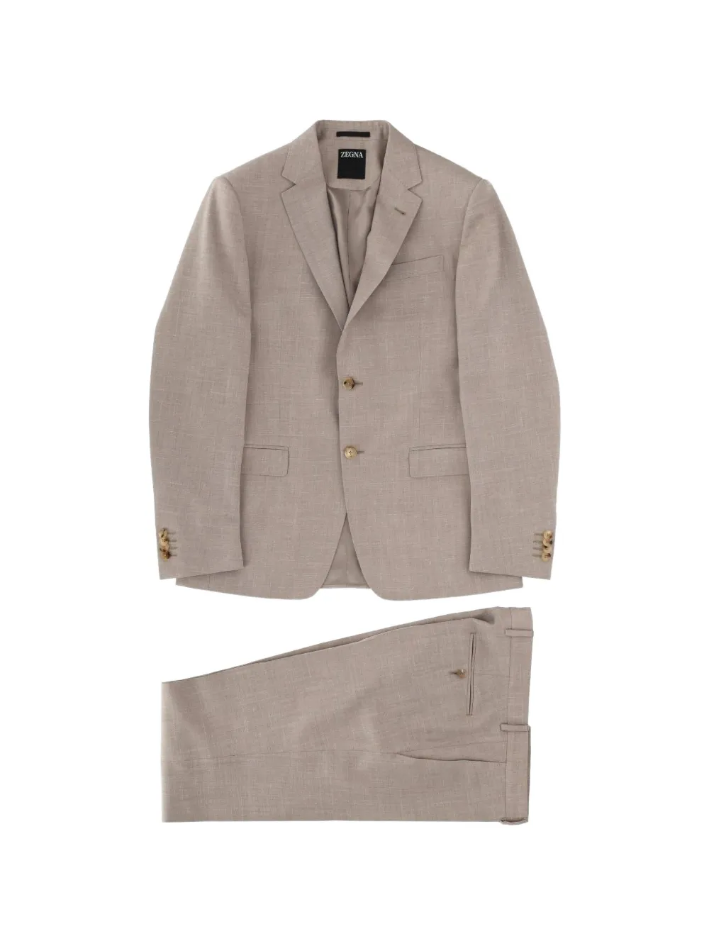 Zegna single-breasted notch-lapel suit - Toni neutri