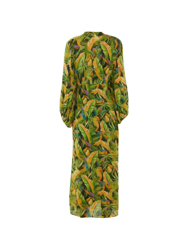 parrot green one piece dress Forest Parrots Long Sleeve 12Jan23