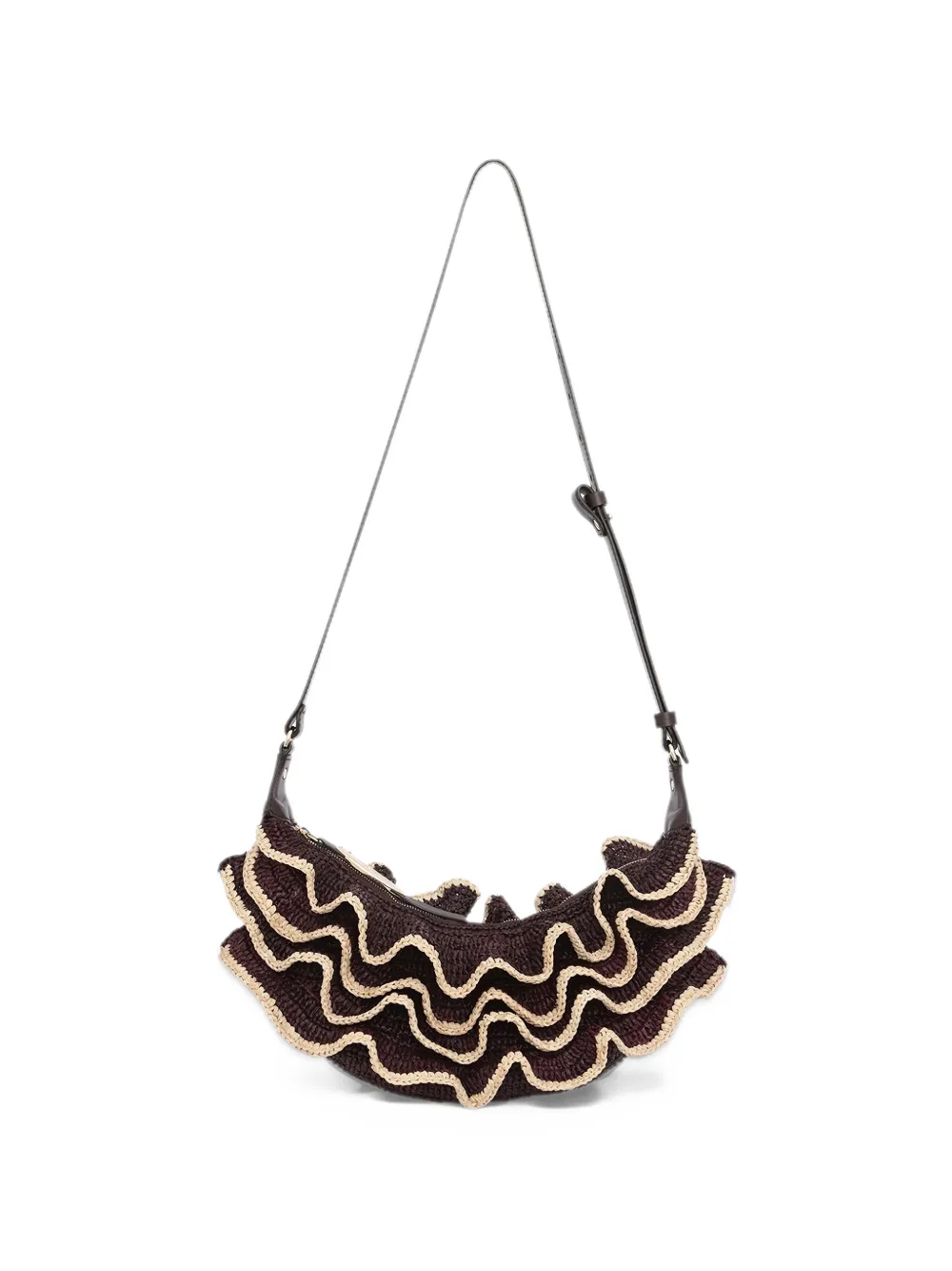 ZIMMERMANN Goldentime ruffled shoulder bag - Marrone