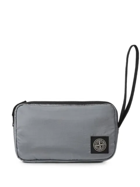 Stone Island logo-patch wristlet clutch bag