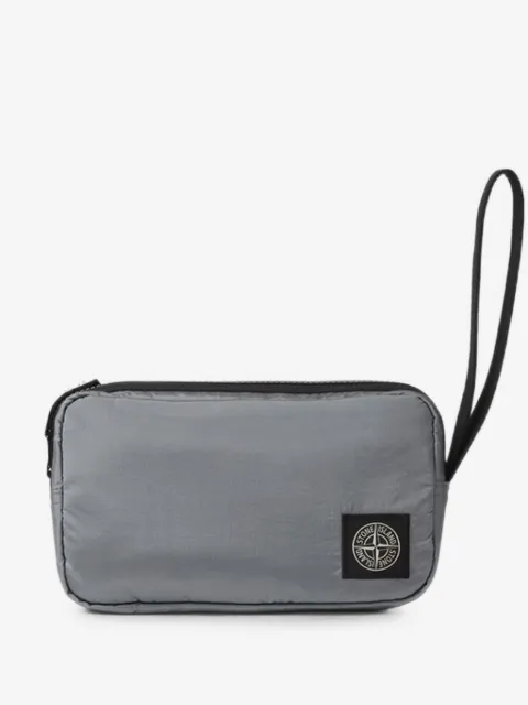 Stone Island logo-patch wristlet clutch bag